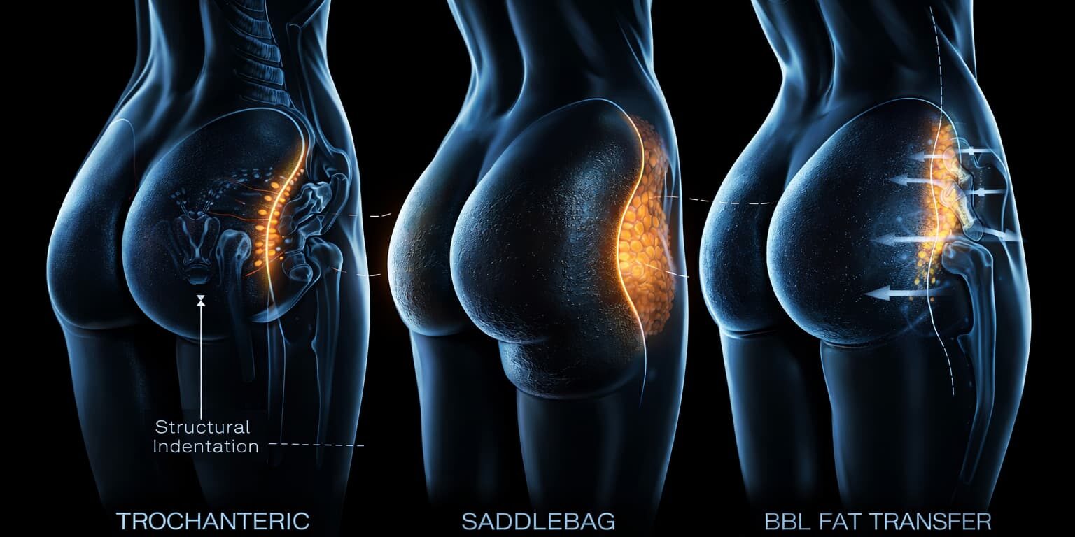 Brazilian butt lift saddlebag versus hip dip